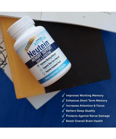 Neutein Natural Brain Booster | Memory Health & Focus Supplement | Extra Strength for Adults & Seniors | Plant-Based & Made in USA | 60 Capsules - Buy Online on GoSupps.com