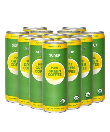 Sunup - Pure Green Coffee, Brewed Green Coffee Beans, Canned Coffee Drinks from Raw Coffee Beans Unroasted, Vegan, Diet-Friendly, Unflavored, 11 fl oz, 12 Pack 11 Fl Oz (Pack of 12)