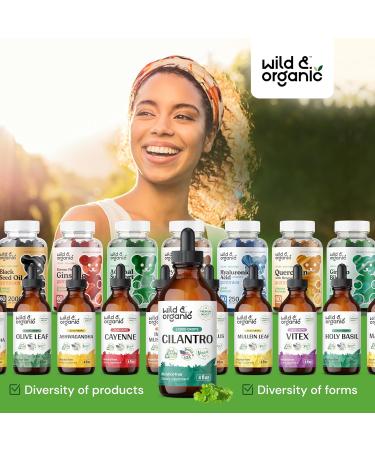 Wild & Organic Cilantro Tincture - Vegan Detox Cleanse Supplement - Alcohol-Free Antioxidants - 4 oz Cilantro Drops for Detox & Wellness - Buy Online on GoSupps.com