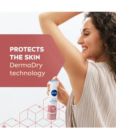 NIVEA Derma Dry Control Antiperspirant 96h Deodorant Spray (200 ML) Women's Deodorant Spray with Extreme Sweat and Odour Defence and Skin Protection - Buy Online on GoSupps.com