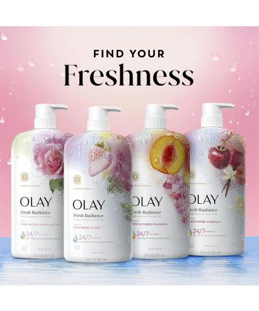 Olay Body Wash for Women Fresh Radiance 24/7 Skin-Loving Freshness Visibly Radiant Plant Based Cleansers Vitamin B3 & Antioxidant Blend For All Skin Types Strawberry & Mint Scent 29 fl oz - Buy Online on GoSupps.com