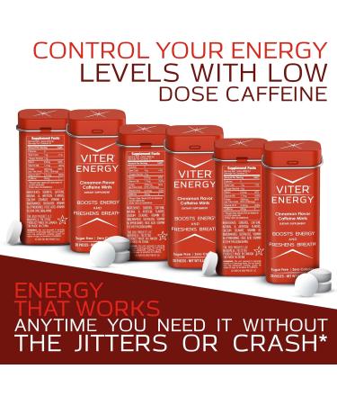 Viter Energy Caffeine Mints 40mg Caffeine Energy Supplement Caffeine Pills 20 Pieces - Cinnamon - Pack Of 6 - Buy Online on GoSupps.com