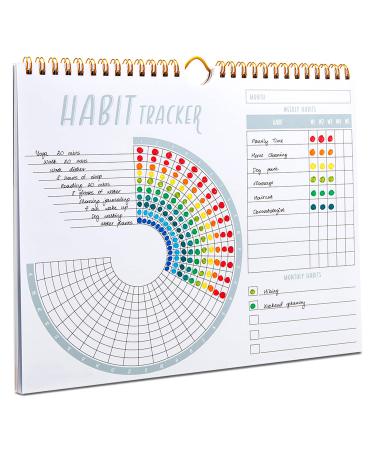 Lamare Habit Tracker Calendar - Inspirational Habit Journal with Spiral Binding - Daily Habit Tracker Journal and Goal Board - Motivational Goal Journal - Great Productivity Tool And Workout Calendar Color