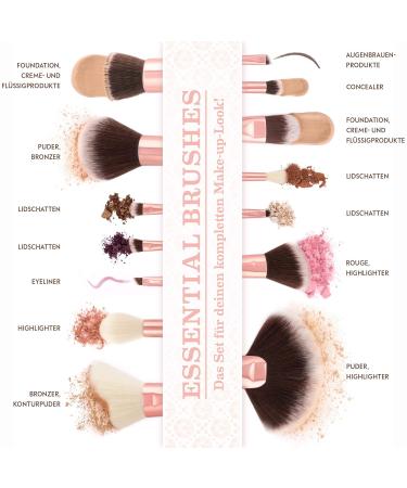 Luvia Rose Gold Vintage Makeup Brush Set 14 Professional Vegan Brushes & Cosmetics Bag Perfect Gift Idea - Buy Online on GoSupps.com