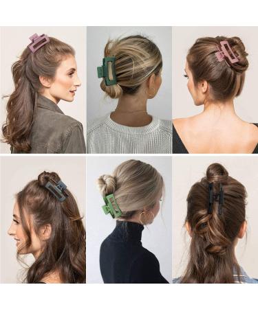 5 Pcs Hair Claw Clips-Nonslip Large Claw Clip Strong Hold Hair Clips Suitable for Women Fashion Hair Styling Accessories Multicolor - Buy Online on GoSupps.com