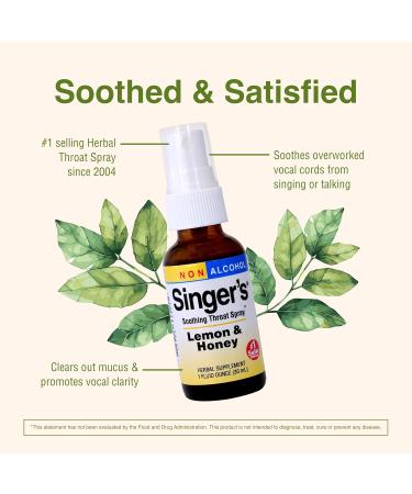 Herbs Etc. Singer's Saving Grace Lemon & Honey - Herbal Remedy Spray Aids Throat Comfort & Health - 1 fl oz 75 Servings - Buy Online on GoSupps.com