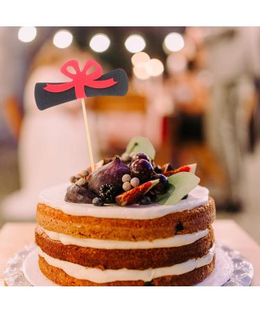 PRETYZOOM 12pcs 2024 Graduation Season Cake Insert Top Hat Paper Decorations Dessert Red - Buy Online on GoSupps.com