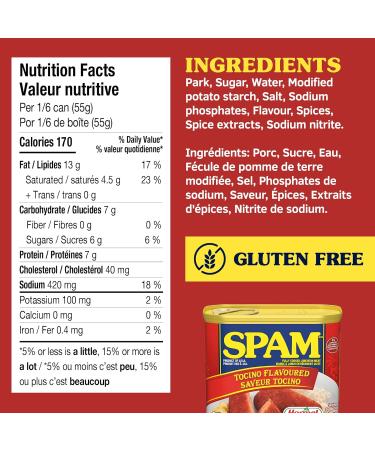 SPAM Tocino Luncheon Meat - Premium Quality Easy-to-Cook and Shelf-Stable Canned Meat - Perfect for Camping Emergency Food and Quick Meals - 340 GRAMS (Pack of 12) - Buy Online on GoSupps.com