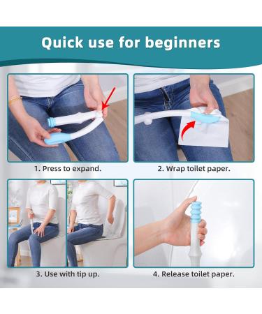Portable Toilet Aids for Wiping - 15.7” Press to Fold Long Reach Comfort Bottom Buddy Wiping Aid - Travel Butt Wiper  - Buy Online on GoSupps.com
