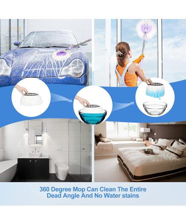 3 Pack Round Microfiber Spin Mop Head Refills - Standard Size, Easy to Clean Hurricane Rotating Mop Replacement - Buy Online on GoSupps.com