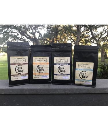 Decaf Salted Caramel Flavored Cold Brew Coffee by Inspired Coffee Co. - Swiss Water Process - 12 oz. Coarse Ground Coffee - Resealable Bag | Orange & Black Packaging - Buy Online on GoSupps.com