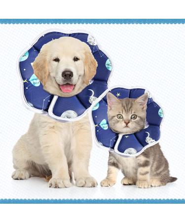 Adjustable Soft Cat Cone Collar | Starry Sky Blue | Postoperative Recovery and Waterproof Protection | Comfortable for Cats, Kittens, Dogs, Rabbits | Small Size - Buy Online on GoSupps.com