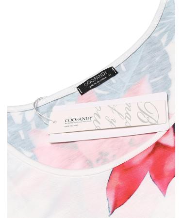 COOFANDY Men's Floral Tank Top - Sleeveless All Over Print Tee for Sport - White, Size Medium - Buy Online on GoSupps.com