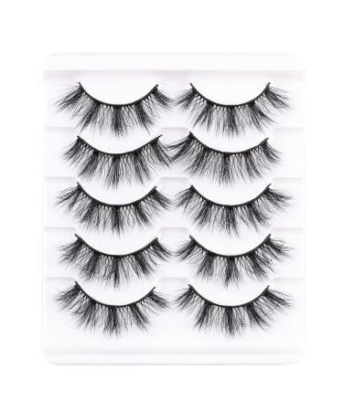 5 Pairs 18mm 3D Mink Lashes Pack Fluffy Mink Eyelashes Extension Multi Pack Handmade Reusable Criss-cross Thick Mink Lashes Bulk (L903)