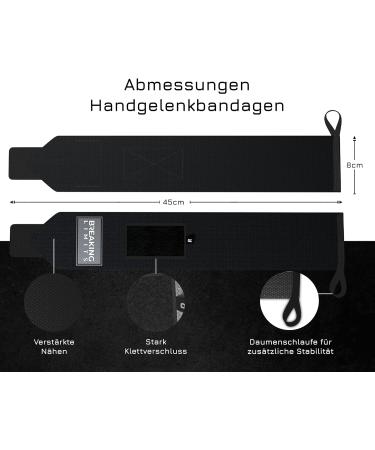 Breaking Limits Train Aids | Weight Lifting Wrist Bandages & Lifting Straps for Strength Training Bodybuilding Powerlifting - Black - Buy Online on GoSupps.com