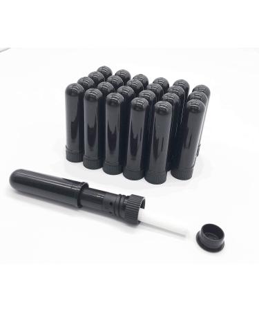 LUVUOKYE HSHY Black Essential Oil Aromatherapy Nasal Inhaler Tubes (24 Complete Sticks+12 Extra Wick Stick) +2 Polyethylene Pipette Droppers +1Plastic Tweezers