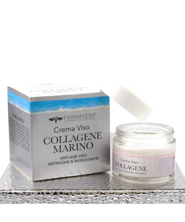 FARMAVERA COSMETICA ITALIANA Collagen Face Cream Best Face Cream Woman Man Anti-Wrinkle Moisturizing Concentrated with Pure Marine Collagen 50ml Made in Italy