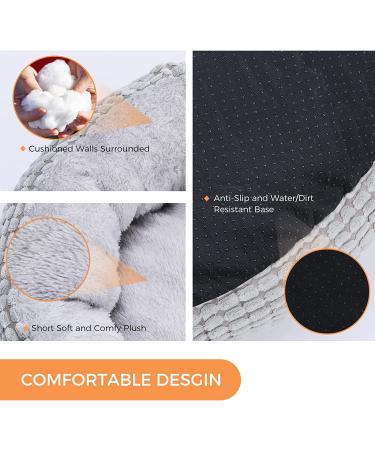 Alalulu Hooded Blanket Small Dog and Cat Bed | Donut Round Calming Pet Cave for Indoor Pets | Anti-Slip, Water/Dirt Resistant Base | Machine Washable | Multiple Colors | 2 Sizes Available | Grey Corn K - Buy Online on GoSupps.com