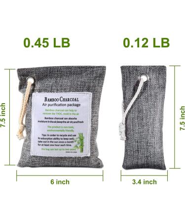 8 Pack Bamboo Charcoal Air Purifying Bags - Nature Activated Odor Eliminator for Closet, Car, Home - Includes Hooks for Easy Use - Buy Online on GoSupps.com