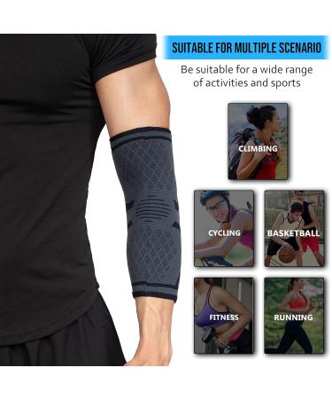 360 RELIEF Compression Elbow Brace Sleeve for Men and Women - Medium Black, Splint Joint Pain Relief, Tendonitis Support for Tennis, Golf, Workout, Weightlifting - Includes Mesh Laundry Bag - Buy Online on GoSupps.com