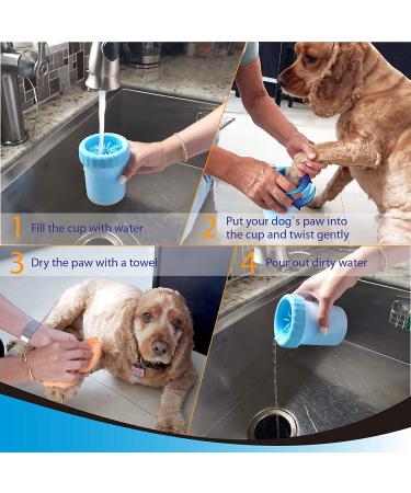 Portable Dog Paw Cleaner - 360 Silicone Washer Cup for Small & Medium Pets (Blue) - Buy Online on GoSupps.com