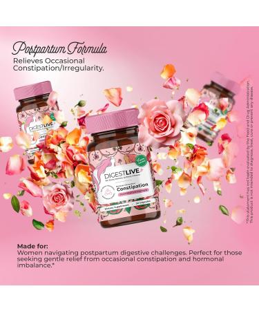 DigestLive Women's Constipation Relief Laxative for Postpartum 30 Capsules 100% Herbal Stool Softener- Female Gentle Natural Colon Cleanse Detox Bloating & Gas Fast-Acting Vegan Gluten & GMO-Free - Buy Online on GoSupps.com