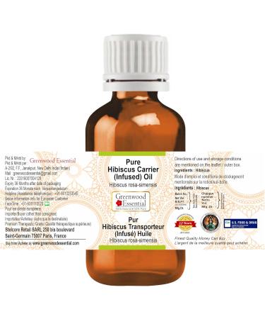 Greenwood Natural Hibiscus Carrier Oil (Hibiscus Pink Sinensis) - Therapeutic Quality 100ml x 3 Pack - Essential for Skincare & Hair Care - Buy Online on GoSupps.com