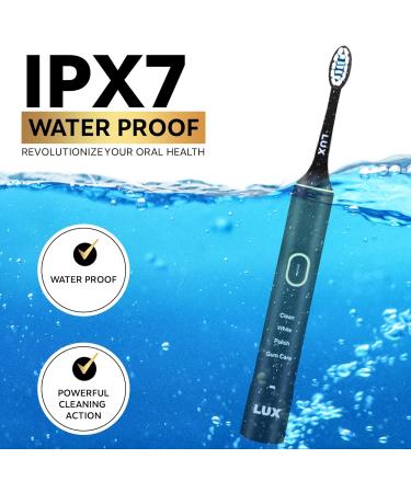 Buy LED Whitening Electric Toothbrush - Rechargeable Sonic Brush for Adults | Blue Light Teeth Whitening & Cleaning - Black/Gold - Buy Online on GoSupps.com