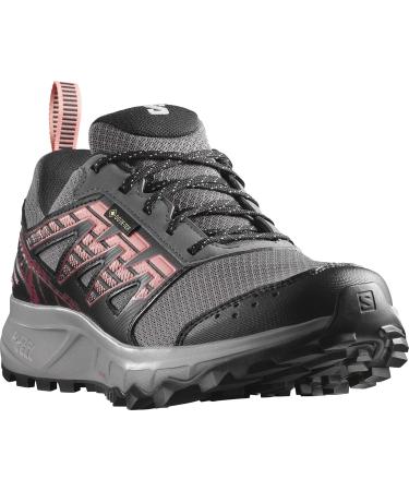 Buy Salomon Women's Gore-Tex Trail Running & Hiking Shoes - Comfort & Durability in Plum Kitten Black Peach Amber (EU 41 1/3) - International Shipping Available - Buy Online on GoSupps.com