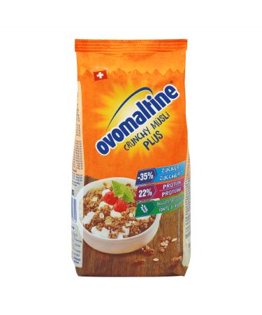 Ovomaltine Crunchy Protein Muesli Plus - Crunchy Oat Flakes - Cereal Mix with 22% Protein, a Third Less Sugar and an Unparalleled Crunch (1 x 300g)