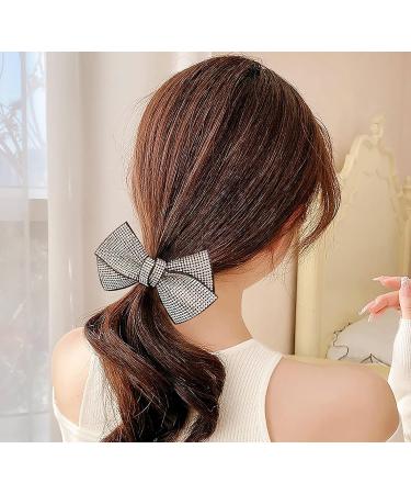 LaMignonne Bow Hair Scrunchie with Rhinestone Bling | Elastic Hair Band for Women and Girls - Hair Accessories - Buy Online on GoSupps.com