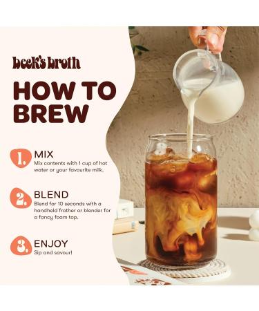Beck's Broth Instant Coffee - Bone Broth Powder Sachets (5-Pack) | 15g of Protein Per Serving | All Natural Pasture Raised Beef Broth | Dairy Free Gluten Free | Coffee Protein Powder | Rich & Nutty - Buy Online on GoSupps.com