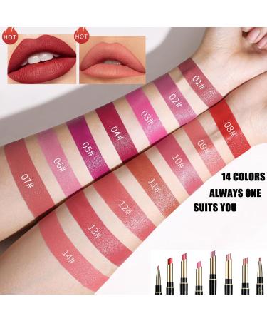 Housn 2 in 1 Double-end Lip Liner Pencil Matte Lipstick - Long-lasting Contour Makeup for Girls and Women - Non-Stick Cup Formula - 07#BeanPaste - Buy Online on GoSupps.com