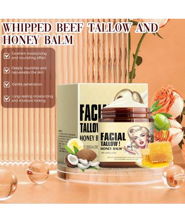 Whipped Beef Tallow & Honey Balm - Grass Fed Face Cream (2pcs) | Nourishing Moisturizers for All Skin Types - International Shipping Available - Buy Online on GoSupps.com