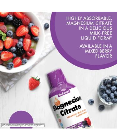 Buy Bluebonnet Nutrition Liquid Magnesium Citrate - Mixed Berry Flavor 16 fl oz | Top Quality Supplement - Buy Online on GoSupps.com