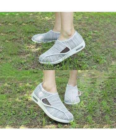 Buy Men's Extended Width Lightweight Diabetic Edema Shoes | Orthopedic Cozy Arthritis House Shoes for Swollen Feet Relief - Dark Gray - Buy Online on GoSupps.com