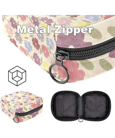 Menstrual Bag Zipper - Colorful Flowers Tampon & Napkin Pouch for Women & Girls | International Shipping Available - Buy Online on GoSupps.com