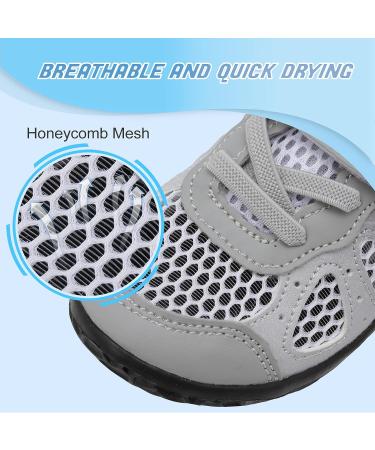 L-RUN Toddler Barefoot Summer Sneakers - Boys Girls Lightweight Mesh Tennis Shoes - 10 Toddler - Grey Black - Buy Online on GoSupps.com