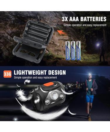 Hosonic LED Headlamp - Waterproof Red & White Light 4 Modes AAA Battery Perfect for Camping Running & Fishing - Ideal for Adults & Children - Buy Online on GoSupps.com