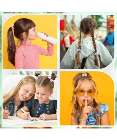 14 Pcs Colorful Double Ball Elastic Ponytail Holders for Kids and Women - Stylish Circle Bubble Hair Bands for Baby Toddler Girls - Rubber Hair Ties with Balls - Buy Online on GoSupps.com