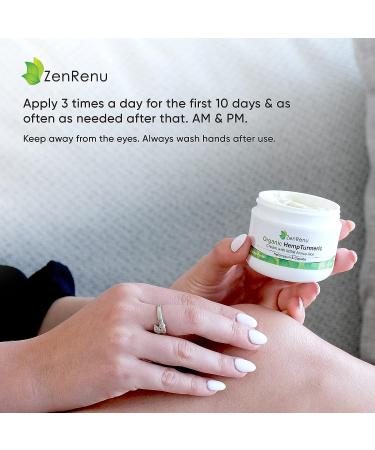 Zenrenu Organic Hemp Cream with MSM, Turmeric, Arnica - Premium Hemp Oil, Made in USA - Buy Online on GoSupps.com