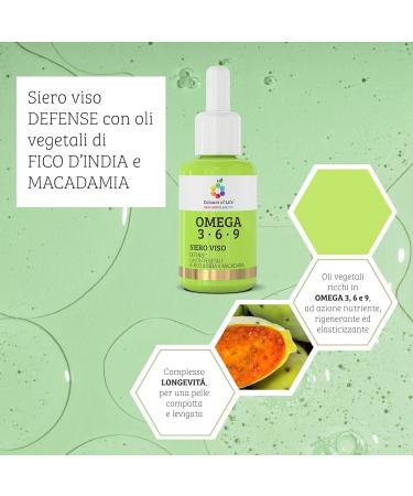 Optima Naturals Srl Facial defense serum based on omega 369rich vegetable oils antioxidant and skin protective 30 ml Colors Of Life - Buy Online on GoSupps.com