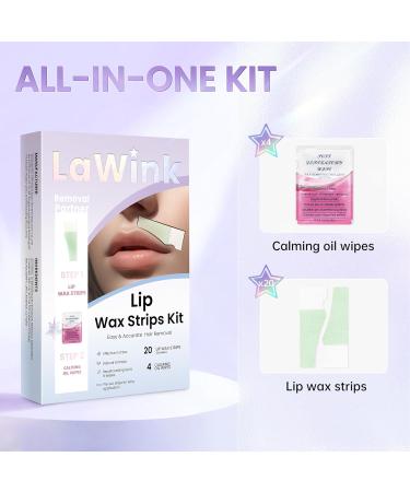 Lawink Cold Wax Strips for Facial Hair Removal 20 Upper Lip Wax Strips | Effective & Easy to Use - Buy Online on GoSupps.com