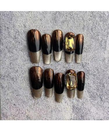 Temperament-enhancing manicure amber white hand-worn nail amber brown explosions.(XS) - Buy Online on GoSupps.com