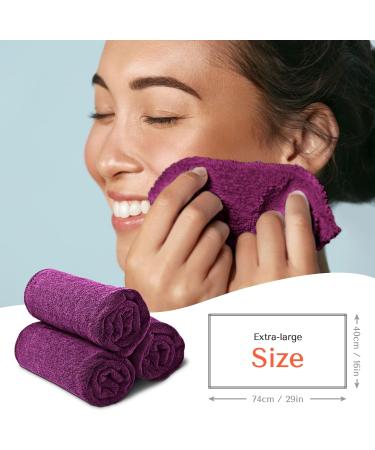 10 Pack TASALON Microfiber Hair Towel - Quick Dry Salon Towels - Ultra-Soft 29 x 16 Inches - Purple - Buy Online on GoSupps.com