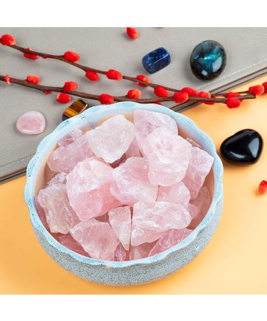 1lb Bulk Rose Quartz Rough Stones - Natural Raw Stones for Tumbling, Cabbing, Decoration - Wicca & Reiki Pink - Buy Online on GoSupps.com