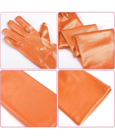 NQEUEPN Women Long Gloves Long Elbow Satin Gloves 21" Stretchy 1920s Opera Gloves Hand Care Moisturizing Gloves for Women Girls Evening Party Dance (Orange) - Buy Online on GoSupps.com
