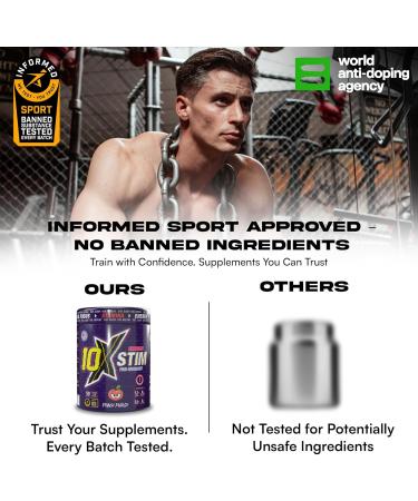 10X Athletic Stim Pre Workout Beta Alanine High Caffeine Creatine Sugar Free Vegan Low Calorie Various Flavours 600g 25/50 Servings (Apple Attack) - Buy Online on GoSupps.com