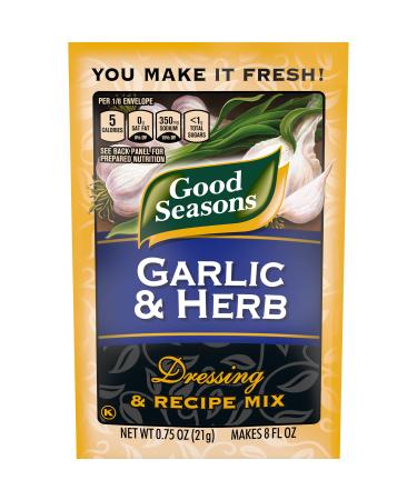 Good Seasons Salad Dressing & Recipe Mix .6-.75oz Packets (Pack of 12) (Garlic & Herb .75oz)