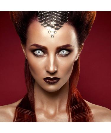 Aricona White Zombie Contact Lenses - Daily Colored Halloween Lenses for Costume Parties - No Prescription Needed - Buy Online on GoSupps.com